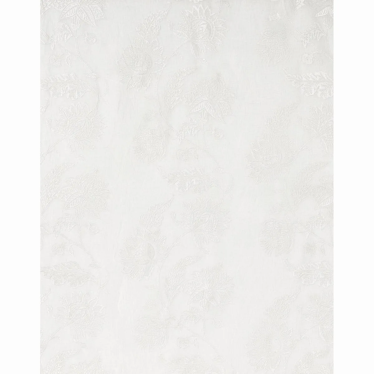 Schumacher 67700 Gabriella Embroidered Sheer Ivory fabric swatch