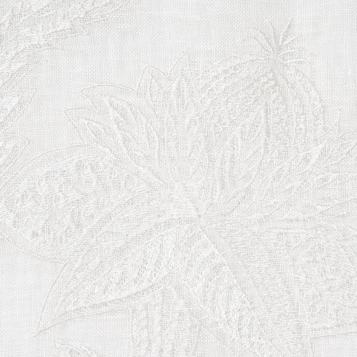 Schumacher 67700 Gabriella Embroidered Sheer Ivory fabric swatch