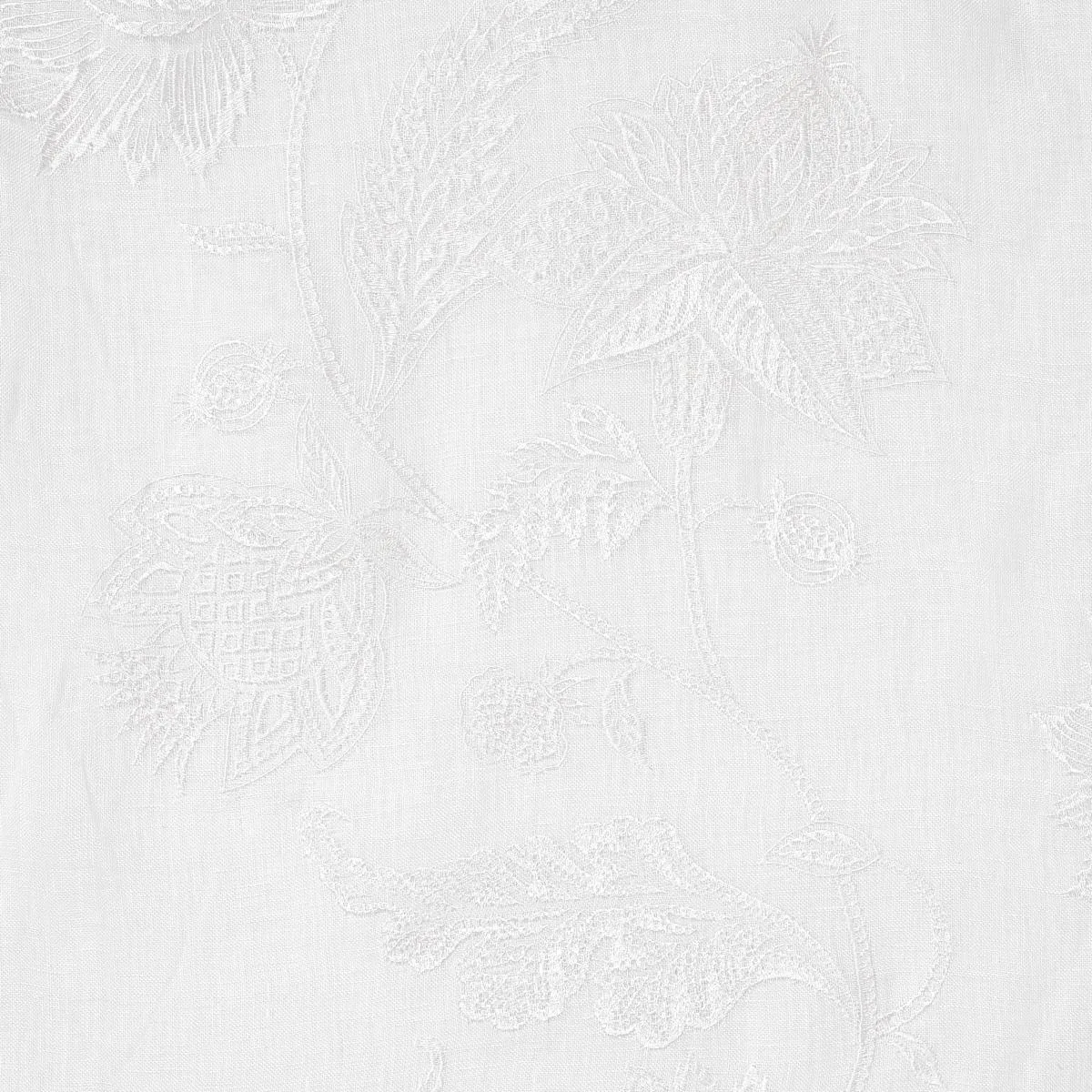 Schumacher 67700 Gabriella Embroidered Sheer Ivory fabric swatch