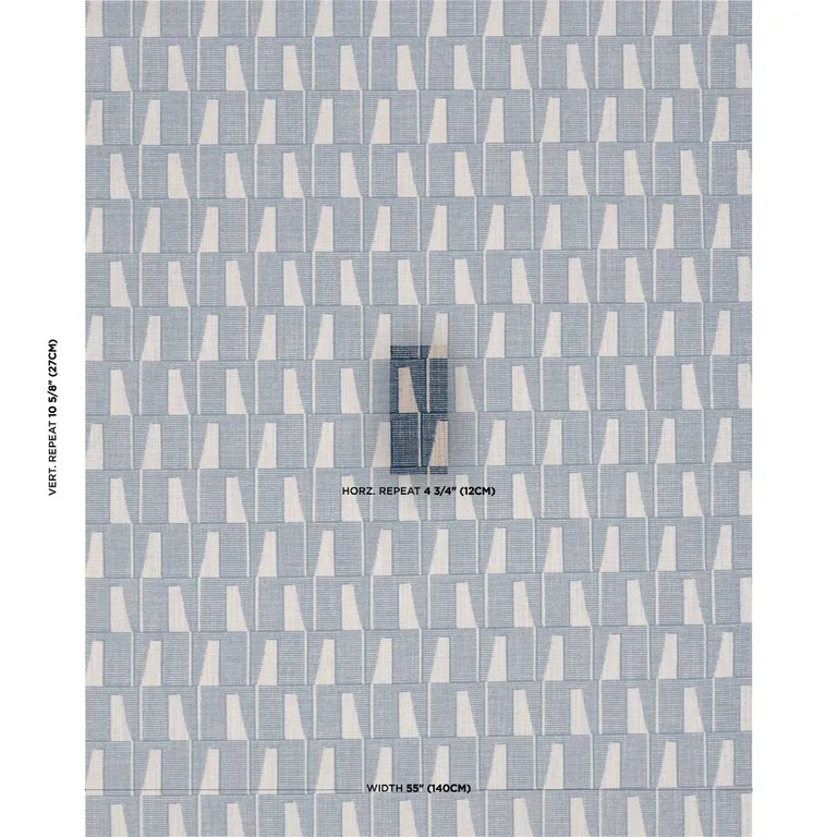 Schumacher 86420 Gaetan Performance Indigo fabric swatch