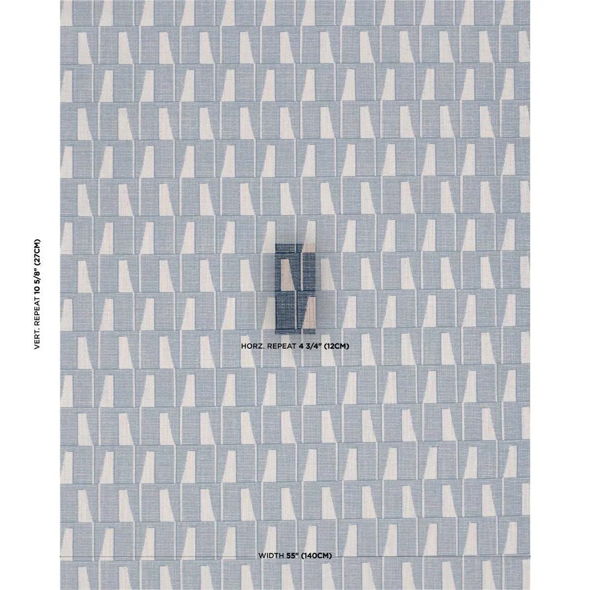 Schumacher 86420 Gaetan Performance Indigo fabric swatch