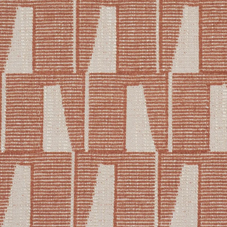 Schumacher 86422 Gaetan Performance Terracotta fabric swatch