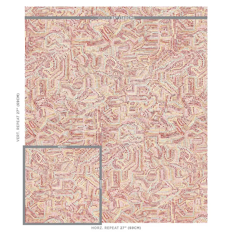 Schumacher 79871 Galina Pink fabric swatch