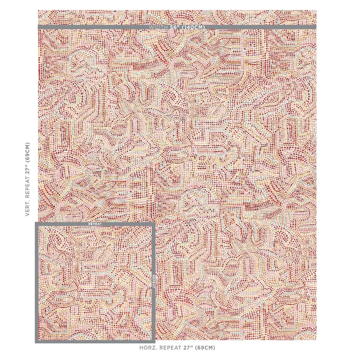 Schumacher 79871 Galina Pink fabric swatch