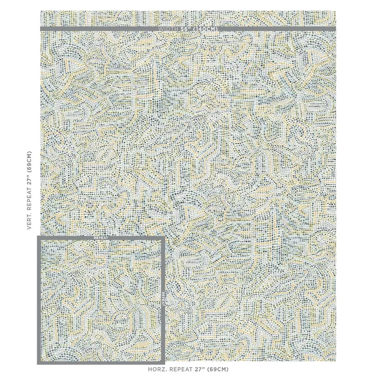Schumacher 79870 Galina Sky fabric swatch