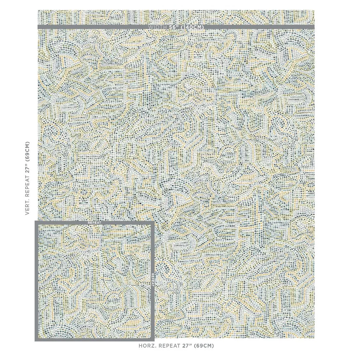 Schumacher 79870 Galina Sky fabric swatch