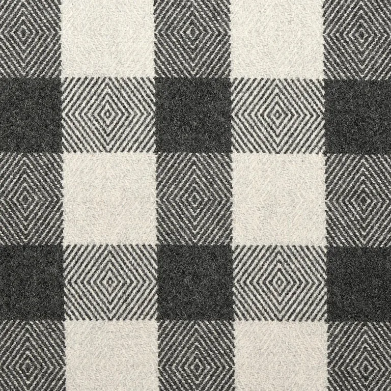 Schumacher 81612 Galt Wool Check Charcoal fabric swatch