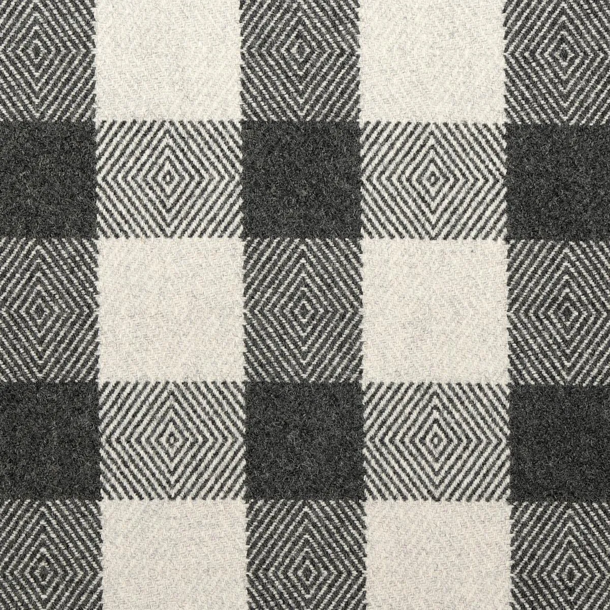 Schumacher 81612 Galt Wool Check Charcoal fabric swatch
