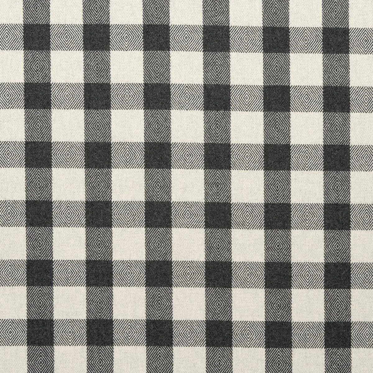 Schumacher 81612 Galt Wool Check Charcoal fabric swatch
