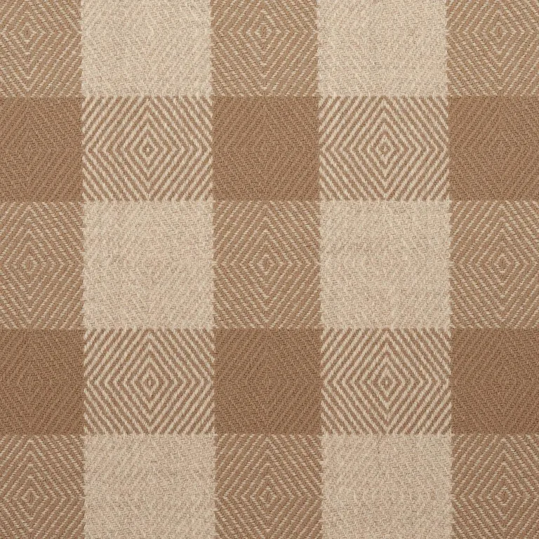 Schumacher 81611 Galt Wool Check Coffee fabric swatch