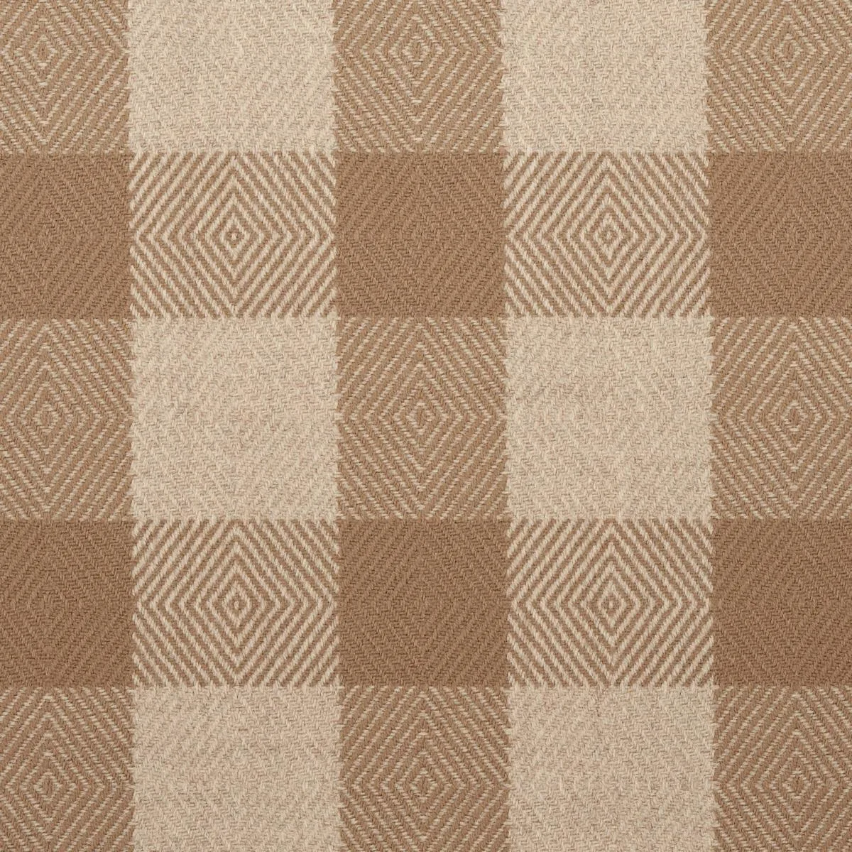 Schumacher 81611 Galt Wool Check Coffee fabric swatch