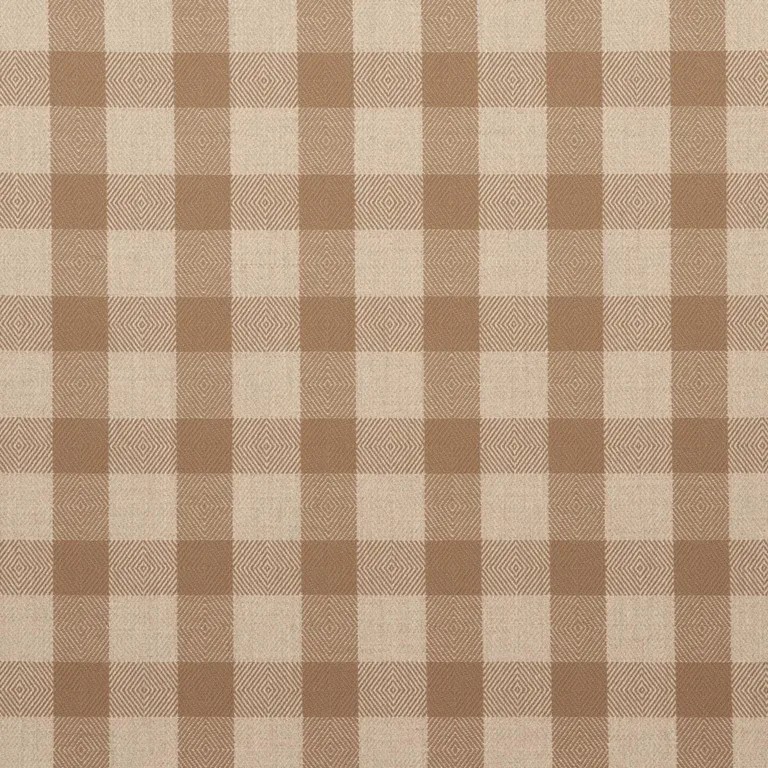 Schumacher 81611 Galt Wool Check Coffee fabric swatch