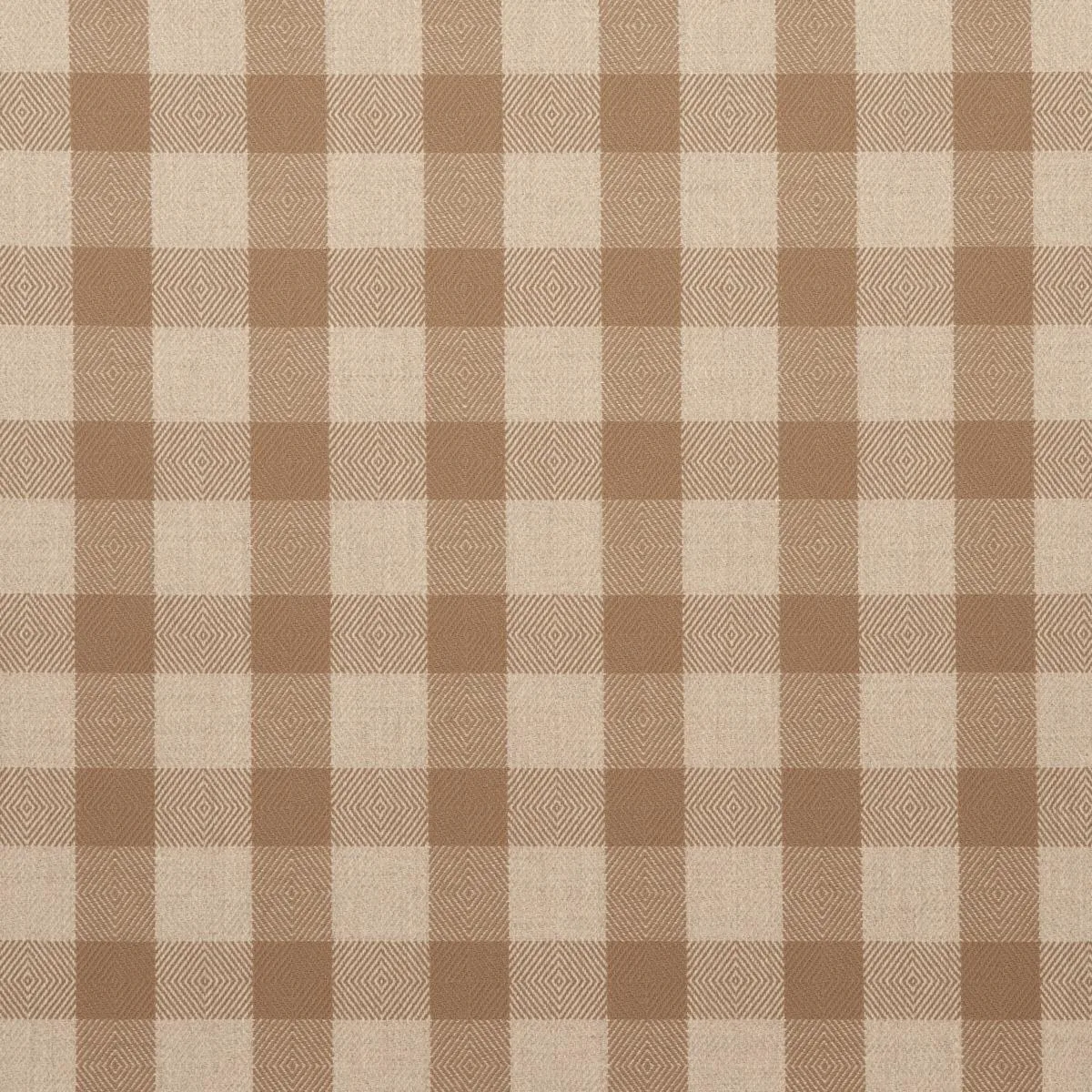 Schumacher 81611 Galt Wool Check Coffee fabric swatch