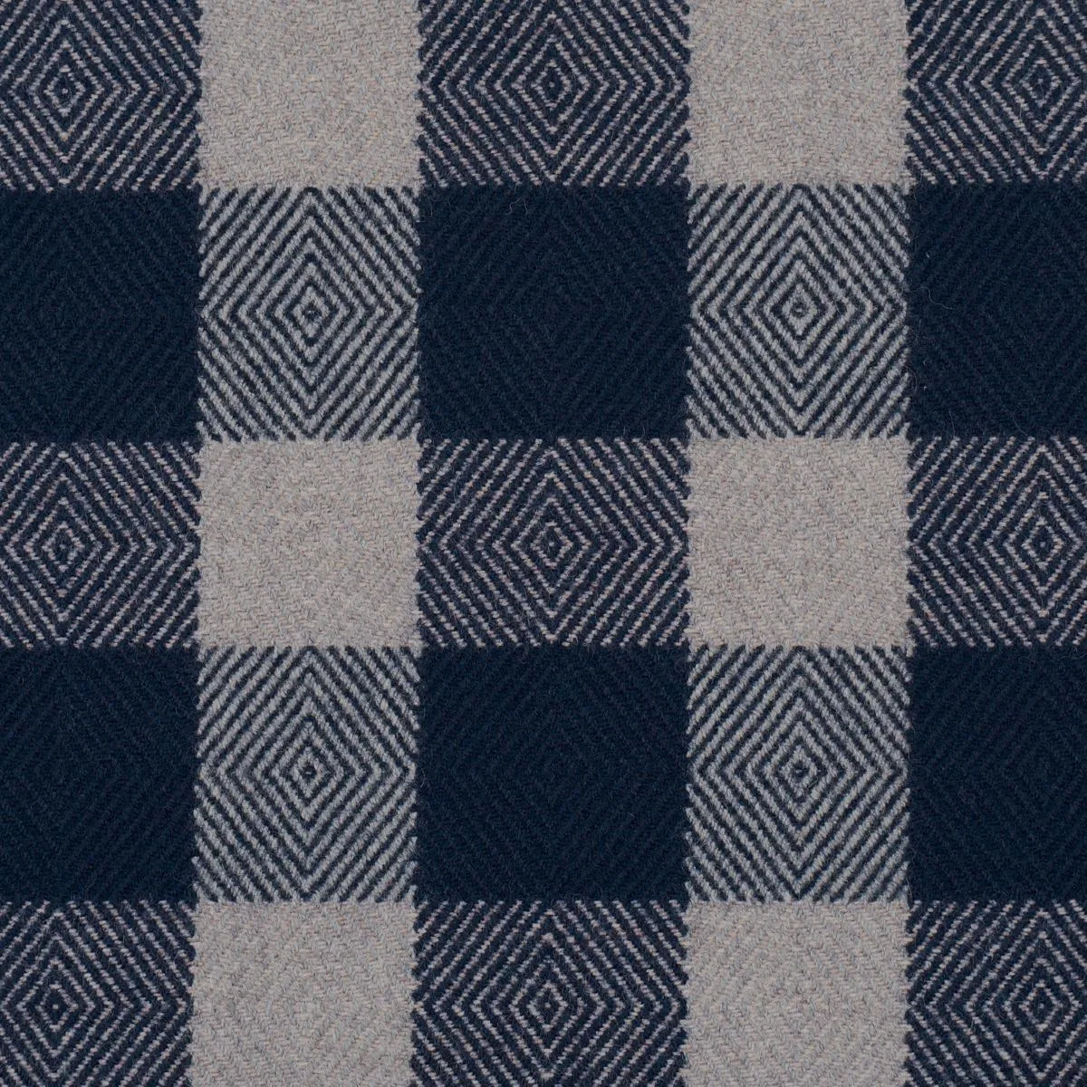 Schumacher 81615 Galt Wool Check Indigo fabric swatch