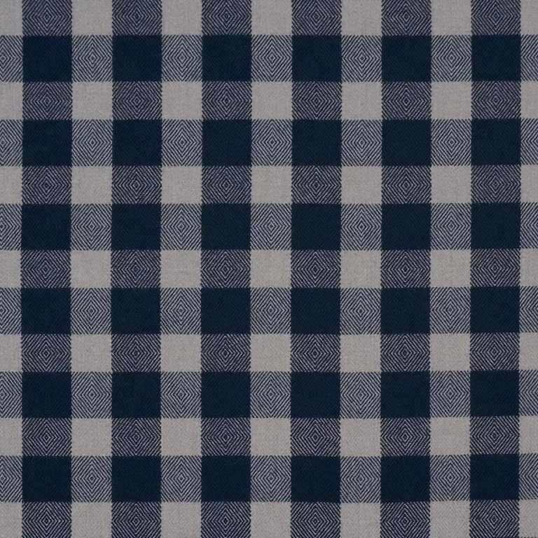 Schumacher 81615 Galt Wool Check Indigo fabric swatch