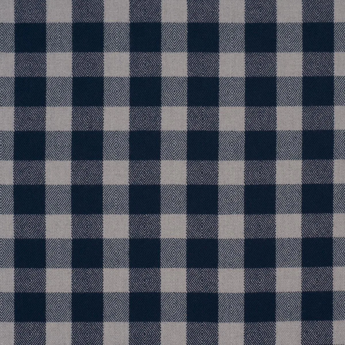 Schumacher 81615 Galt Wool Check Indigo fabric swatch