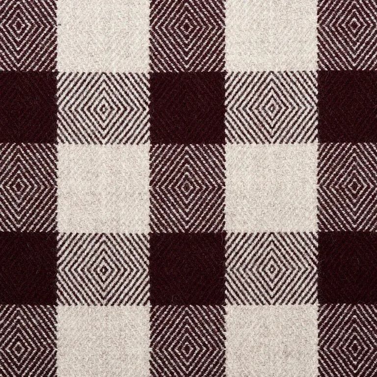 Schumacher 81613 Galt Wool Check Plum fabric swatch