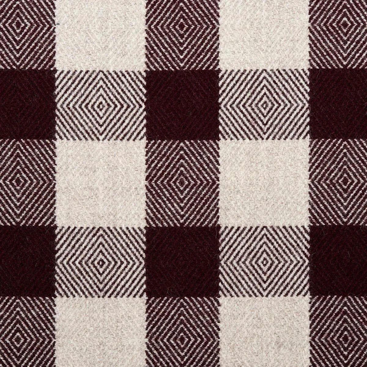 Schumacher 81613 Galt Wool Check Plum fabric swatch