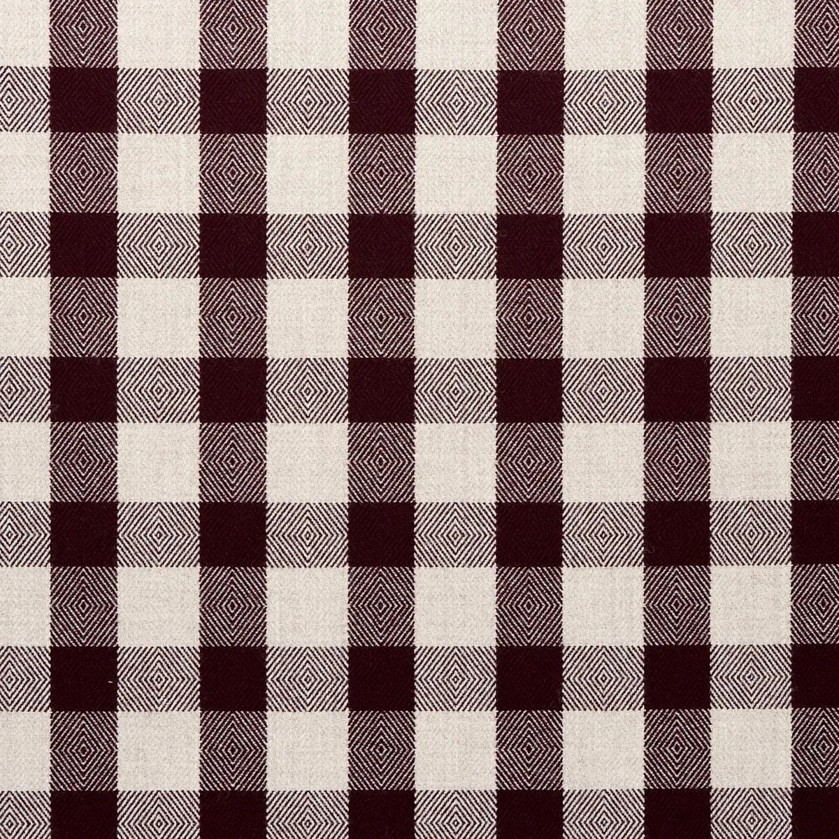 Schumacher 81613 Galt Wool Check Plum fabric swatch