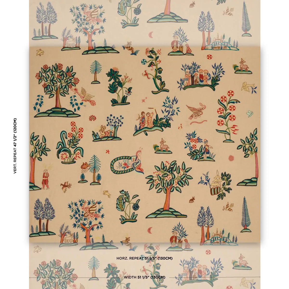 Schumacher 81480 Garden Fantasie Document fabric swatch