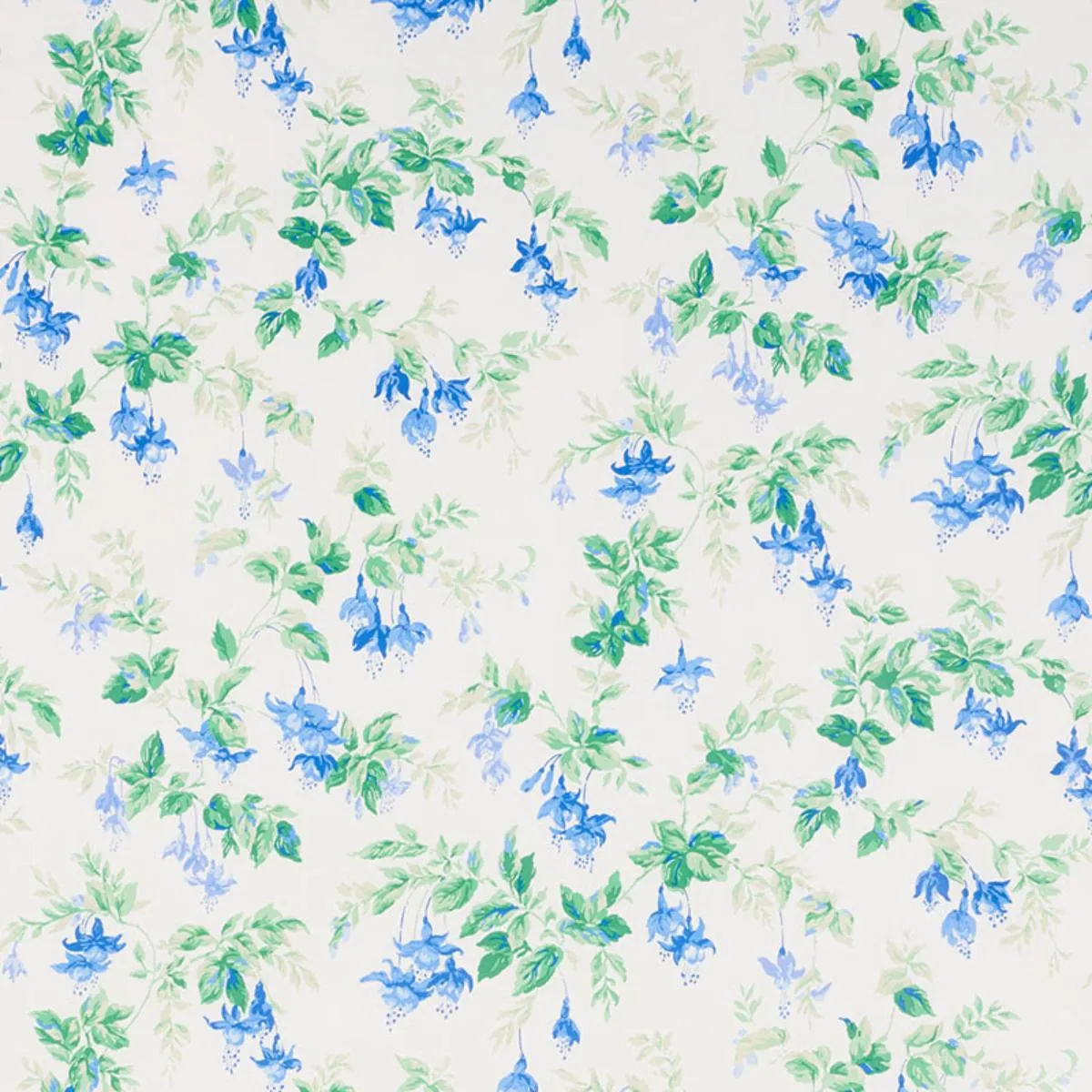 Schumacher 178680 Garden Gate Chintz Cobalt fabric swatch