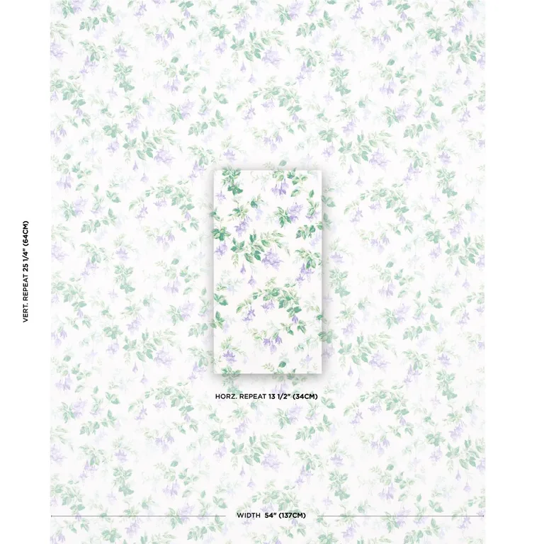 Schumacher 178683 Garden Gate Chintz Lavender fabric swatch