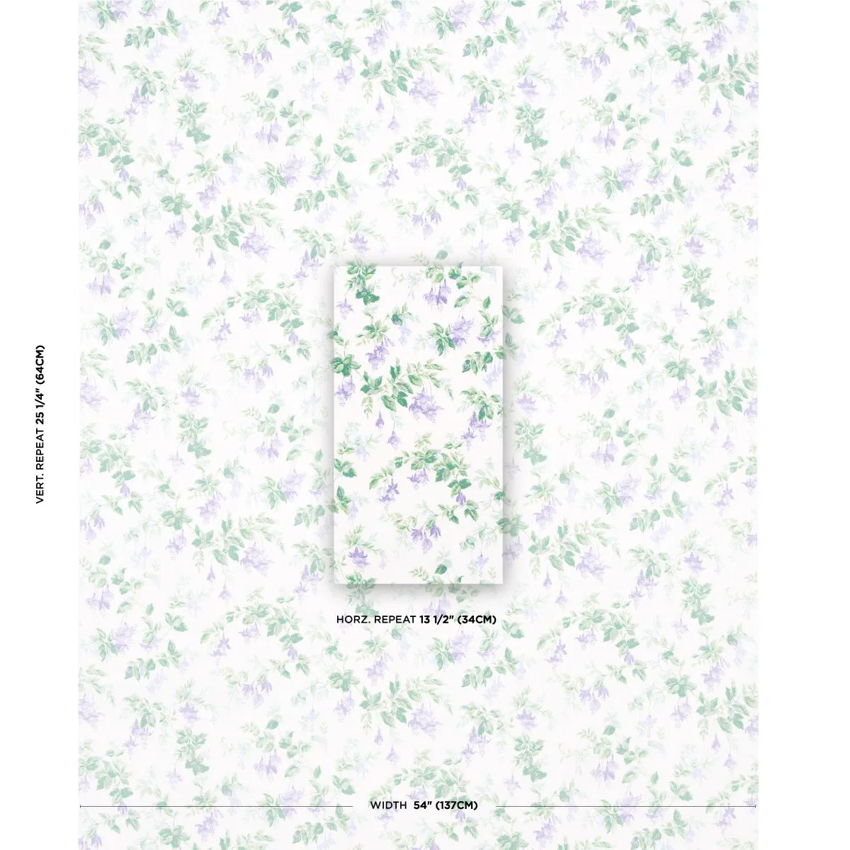 Schumacher 178683 Garden Gate Chintz Lavender fabric swatch