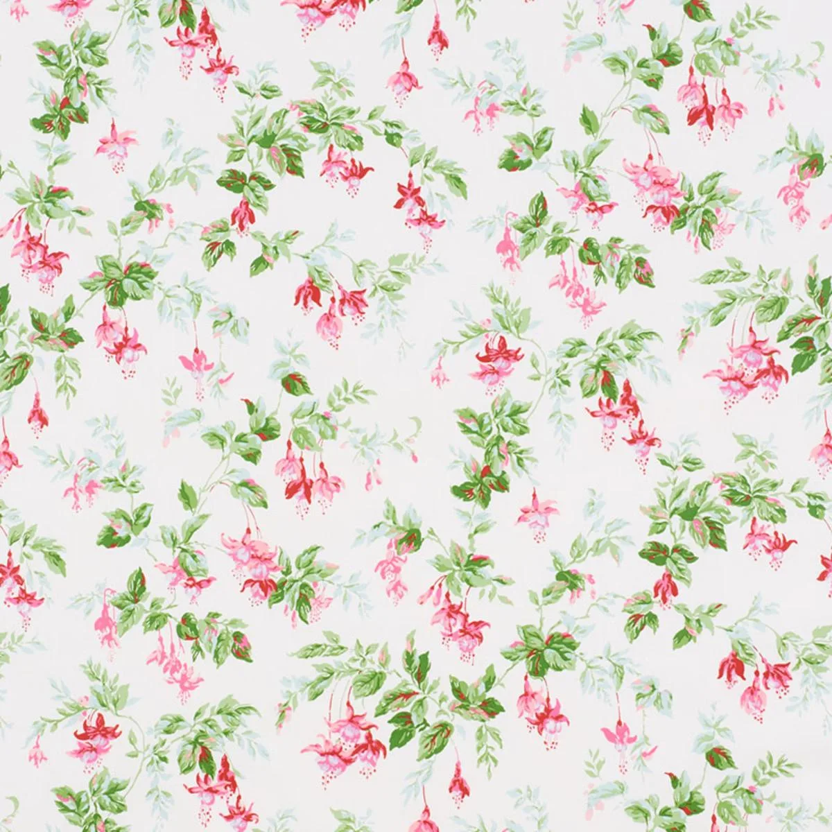 Schumacher 178681 Garden Gate Chintz Magenta fabric swatch