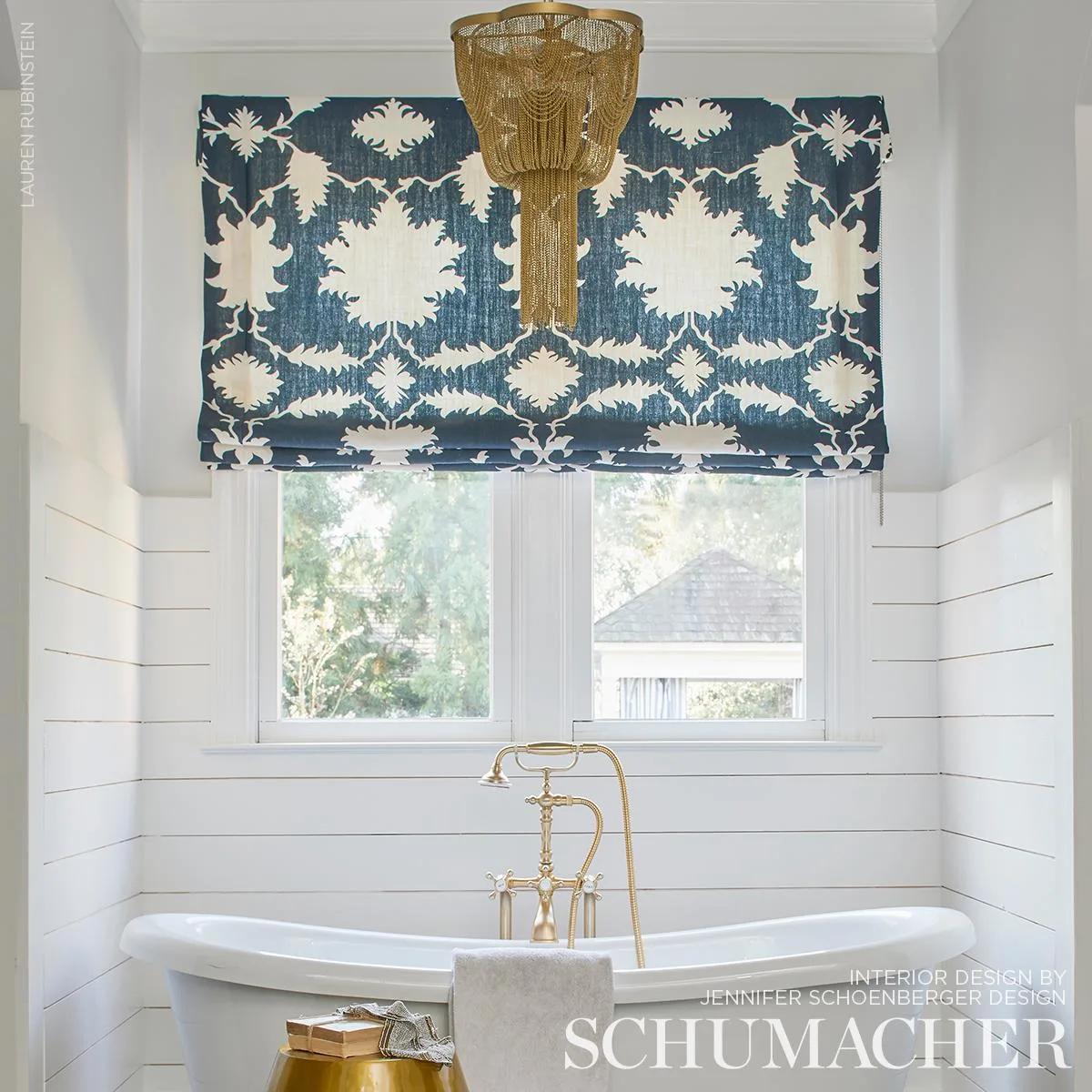 Schumacher 175033 Garden Of Persia Bleu Marine fabric swatch
