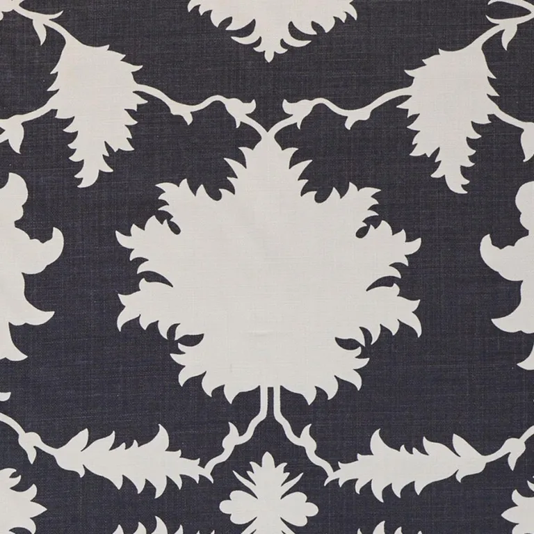 Schumacher 175035 Garden Of Persia Charcoal fabric swatch