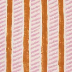 Schumacher 179761 Garden Path Hand Block Print Copper & Rose fabric swatch