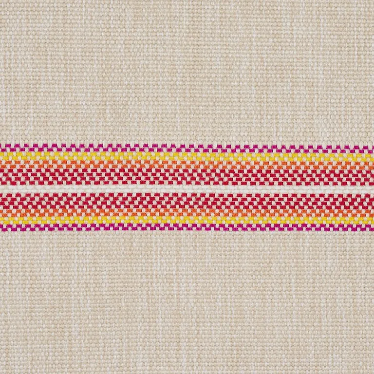 Schumacher 75974 Garden Stripe Indoor/Outdoor Red fabric swatch