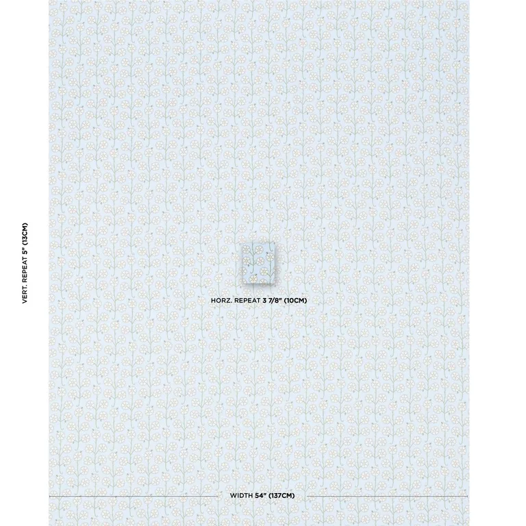 Schumacher 181400 Gardenia Egg Blue fabric swatch