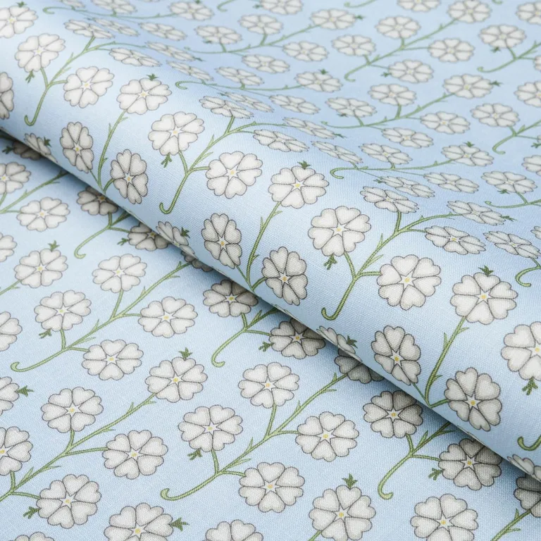Schumacher 181400 Gardenia Egg Blue fabric swatch