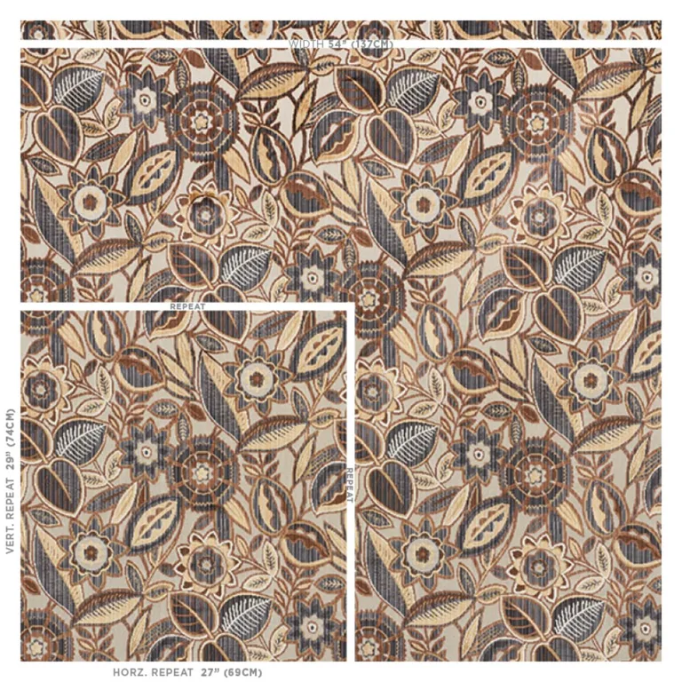 Schumacher 77760 Garland Velvet Neutral fabric swatch