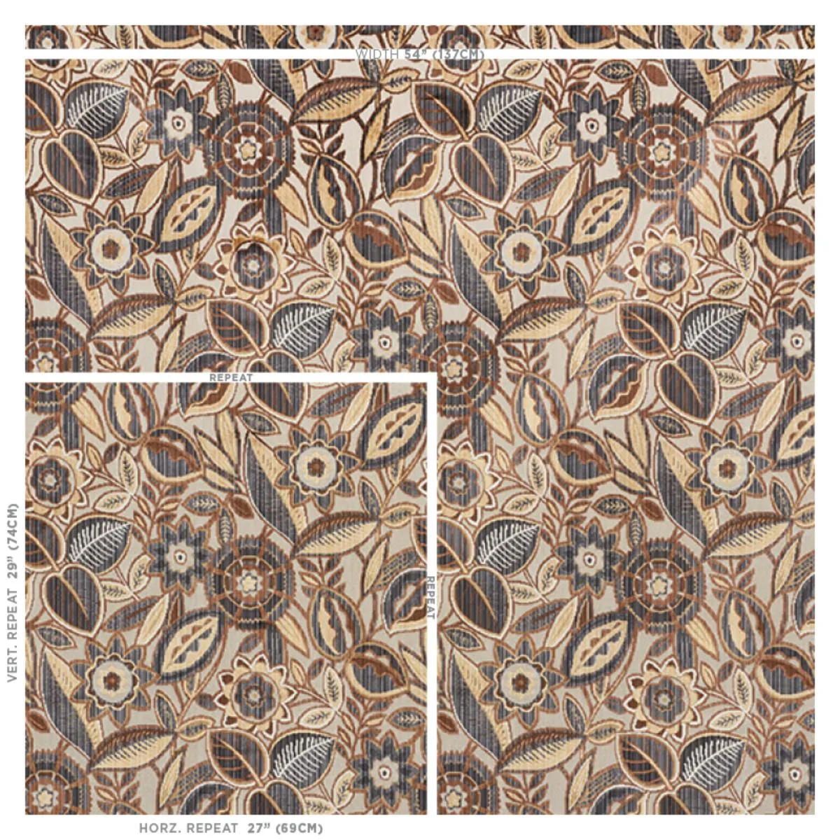 Schumacher 77760 Garland Velvet Neutral fabric swatch