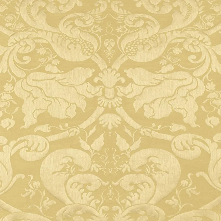 Schumacher 22551 Gavotte Brocatelle Damask Beige fabric swatch