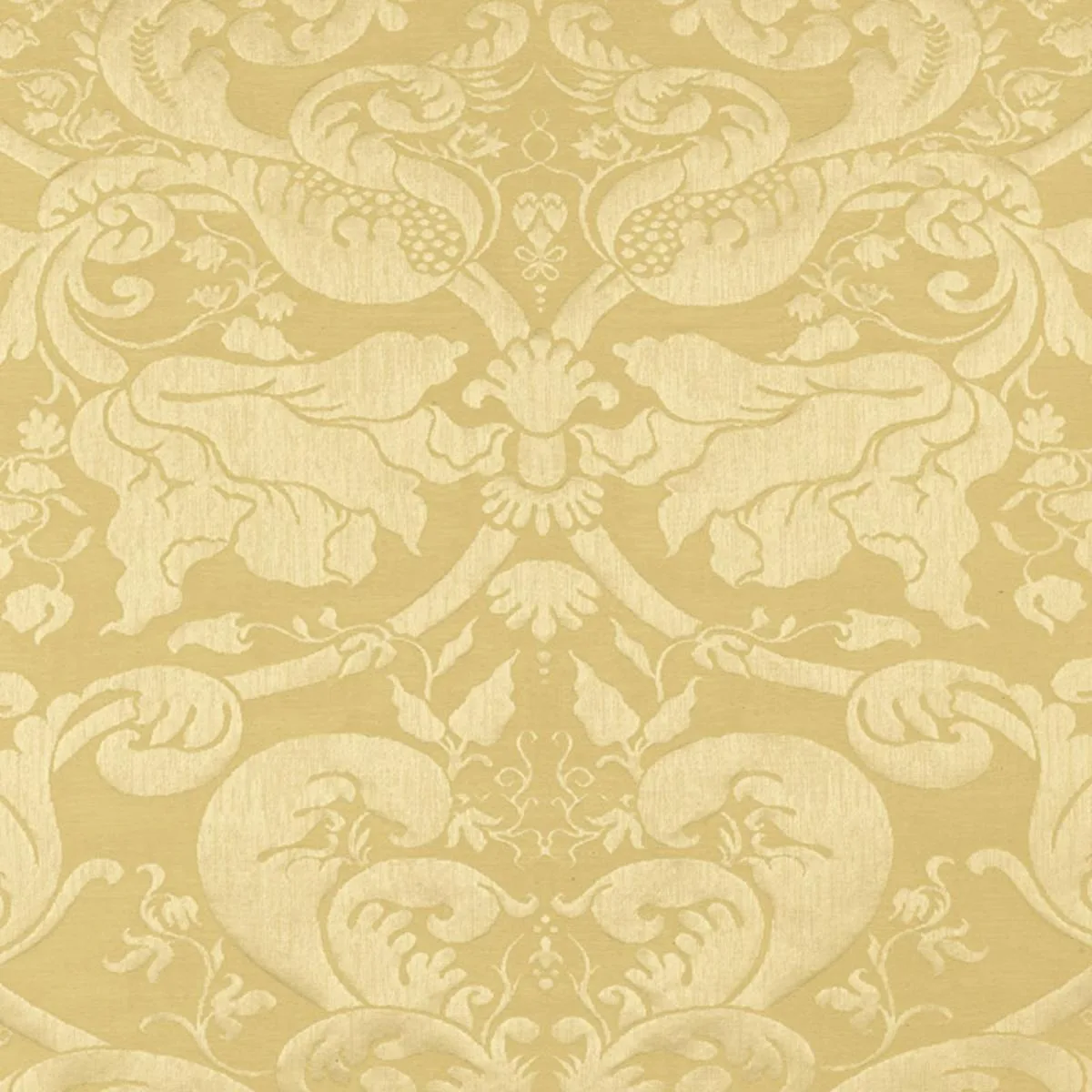 Schumacher 22551 Gavotte Brocatelle Damask Beige fabric swatch