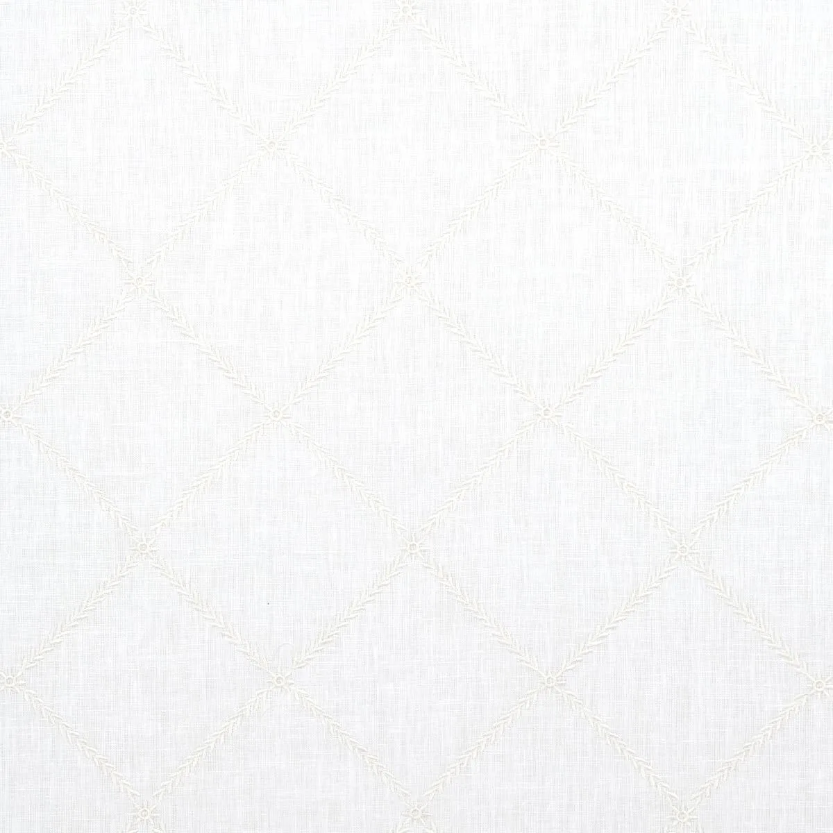 Schumacher 67180 Gemma Sheer Blanc fabric swatch
