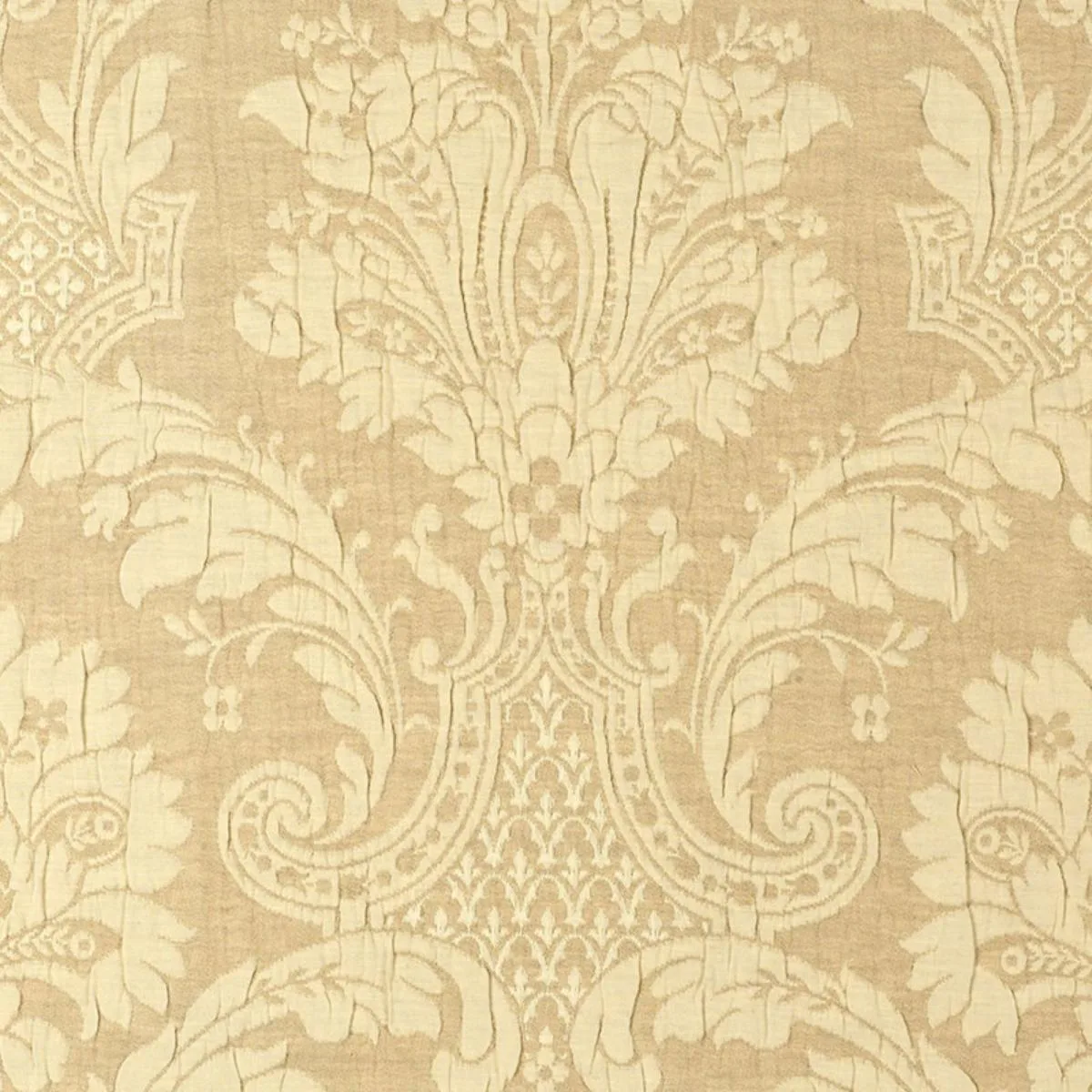 Schumacher 55613 Genoa Damask Antelope fabric swatch