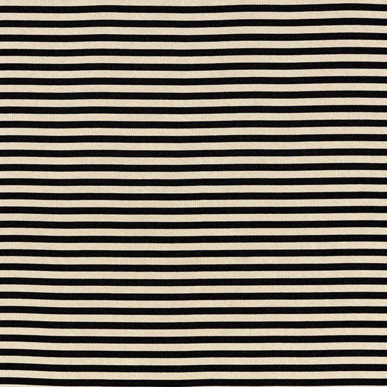 Schumacher 69245 Geoffrey Metallic Stripe Obsidian fabric swatch