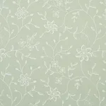Schumacher 3491000 Georgia Linen Embroidery Aqua fabric swatch