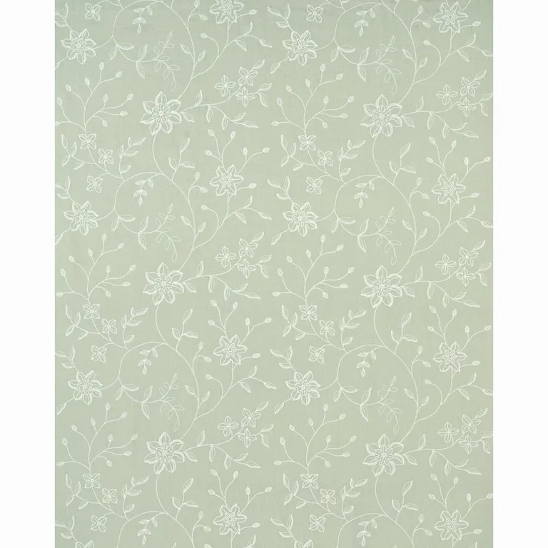 Schumacher 3491000 Georgia Linen Embroidery Aqua fabric swatch