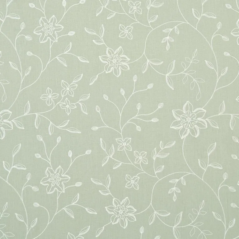 Schumacher 3491000 Georgia Linen Embroidery Aqua fabric swatch