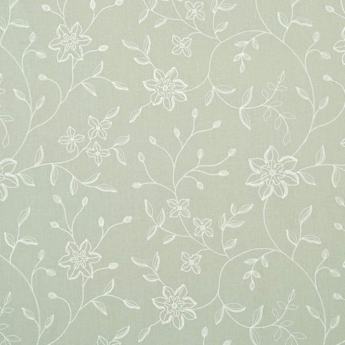 Schumacher 3491000 Georgia Linen Embroidery Aqua fabric swatch