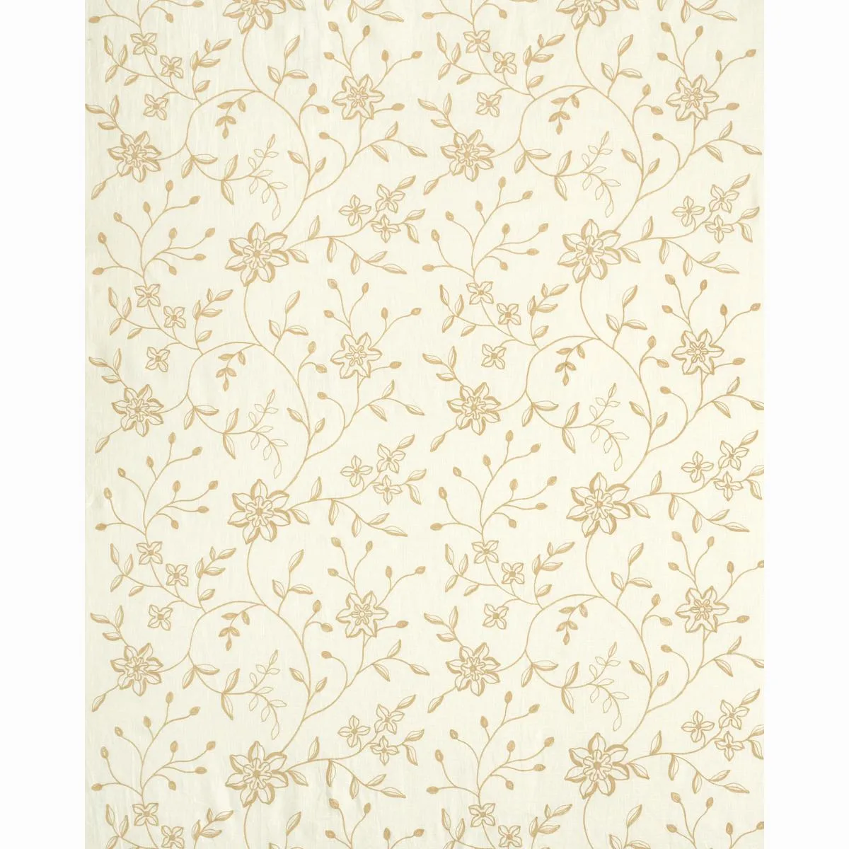 Schumacher 3491001 Georgia Linen Embroidery Sand fabric swatch