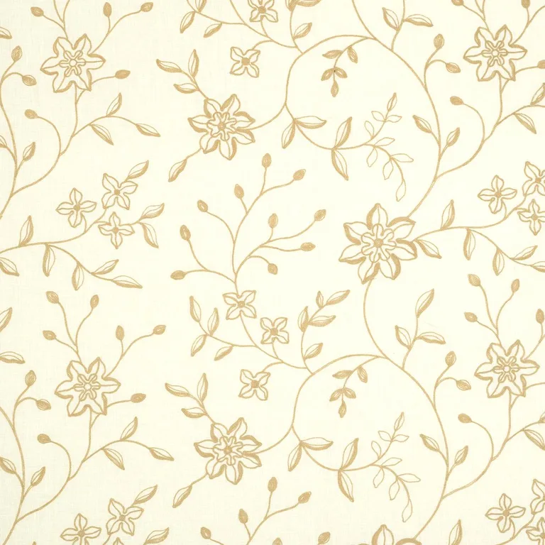 Schumacher 3491001 Georgia Linen Embroidery Sand fabric swatch