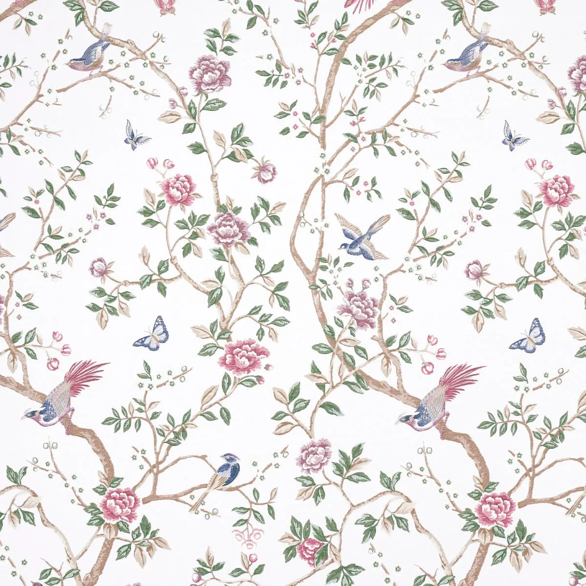 Schumacher 83150 Georgia Vine Ivory fabric swatch