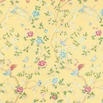 Schumacher 83152 Georgia Vine Soft Yellow fabric swatch