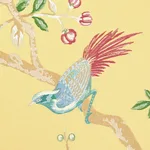 Schumacher 83152 Georgia Vine Soft Yellow fabric swatch